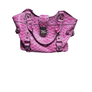 Guess Vintage Pink Studded Crocodile Bag